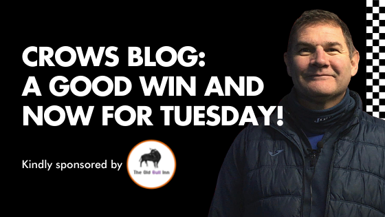 CROWS BLOG: A GOOD WIN AND NOW FOR TUESDAY!