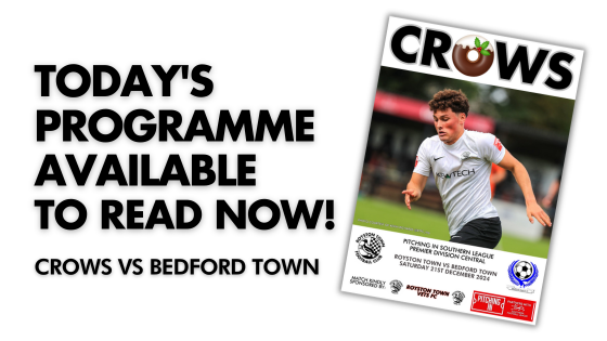 BEDFORD TOWN programme now available!