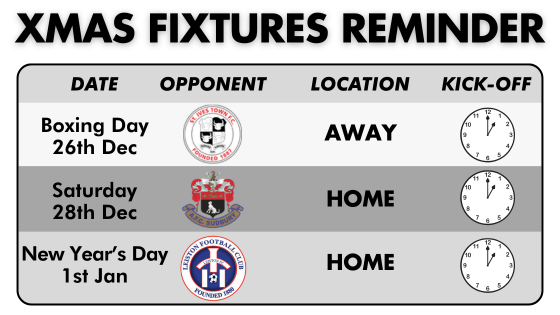 FESTIVE FIXTURES UPDATE